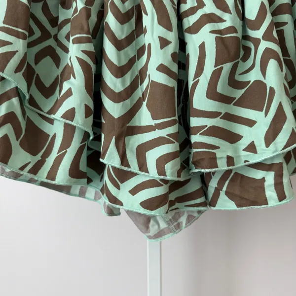 FP Movement L Mint‎ Brown Shorts Ruffle Layered Abstract Zebra Print NWT - Image 4