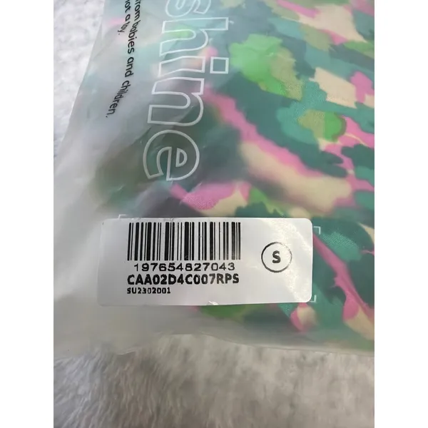 Cupshe Womens Green Pink Abstract Leopard Print Wide Leg Pants Sm CAA02D4C007RPS - Image 3