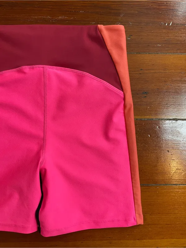 P.E Nation Flyaway Colorblock Bike Shorts Knockout Pink Sz S 💛🎀 - Image 6