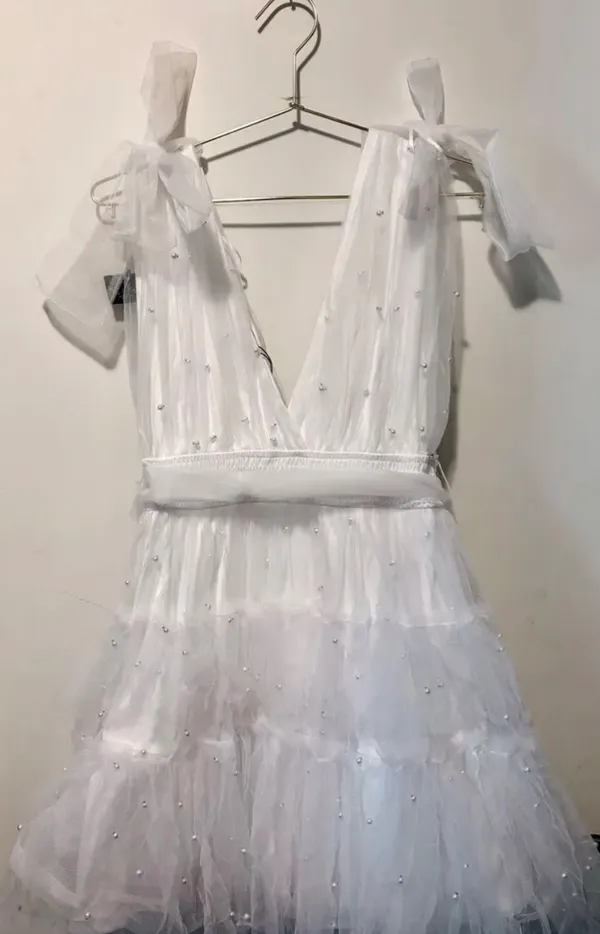 Francesca's judy tulle pearl tiered dress - Image 4