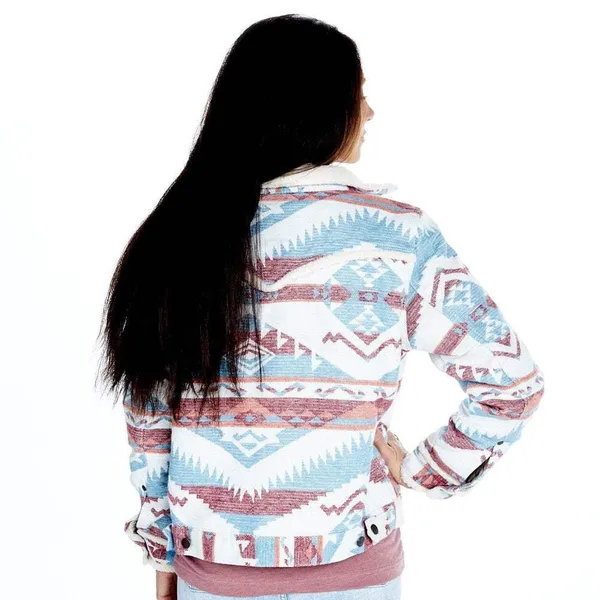 Wrangler Retro Sherpa Lined Western Jacquard Jacket Women’s XL - Image 4