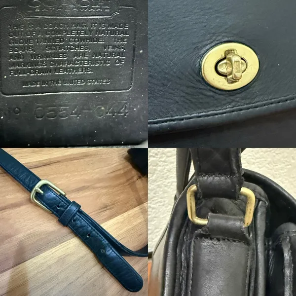Vintage COACH 9850 Compartment Bag Black Glove Tanned Cowhide Leather Crossbody - Image 12