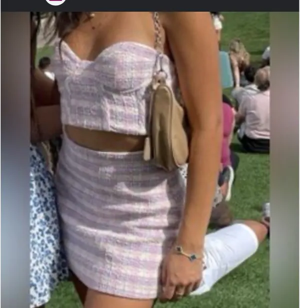 Pastel Pink Tweed Mini Skirt - Feminine Summer Style set lo - Image 6