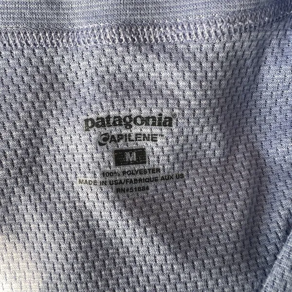 Patagonia Capilene Quarter Zip Neck light Blue Base Layer Long Sleeve Medium #79 - Image 3