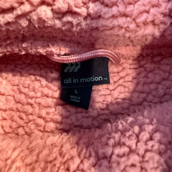 All In Motion Sweater Womens Large Blush Pink Pullover Cropped Hi Lo High Neck - Image 7