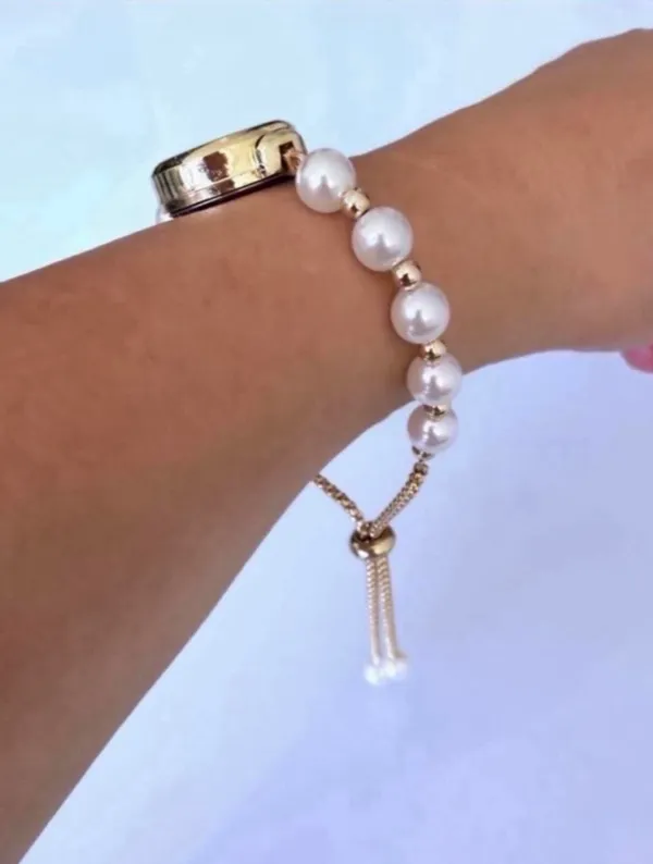 Brand New Gold pearl watch with white face and Roman numerals - Image 4