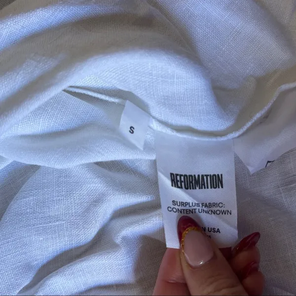 Reformation White Casual Button Down Shirt - Image 3