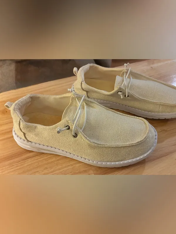 Women’s Maurices Brand Canvas Slip-On Loafers in Beige Size 7M - Image 2