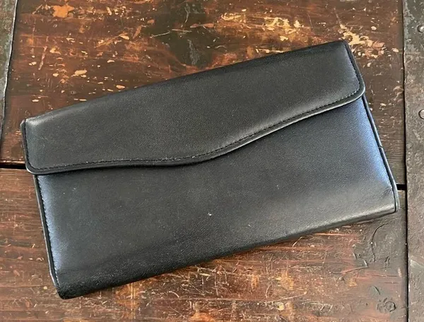 Buxton Black Leather Wallet W/Checkbook Holder - Image 2
