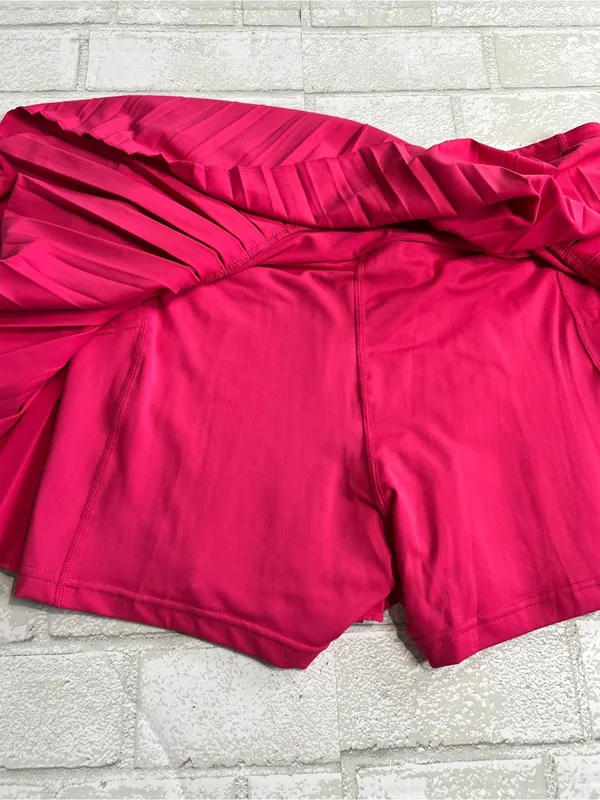 Gold Hinge Pleated Active Mini Skirt - Hot Pink Size Large Tennis Golf - Image 6