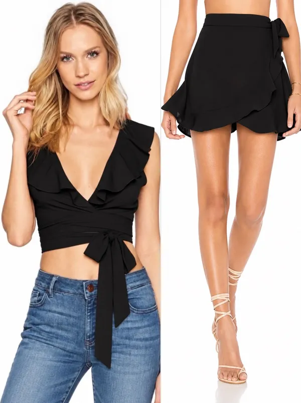 Show me your Mumu Roam Ruffle Skirt & Ruffle Crop ~ Black Pebble - Image 2