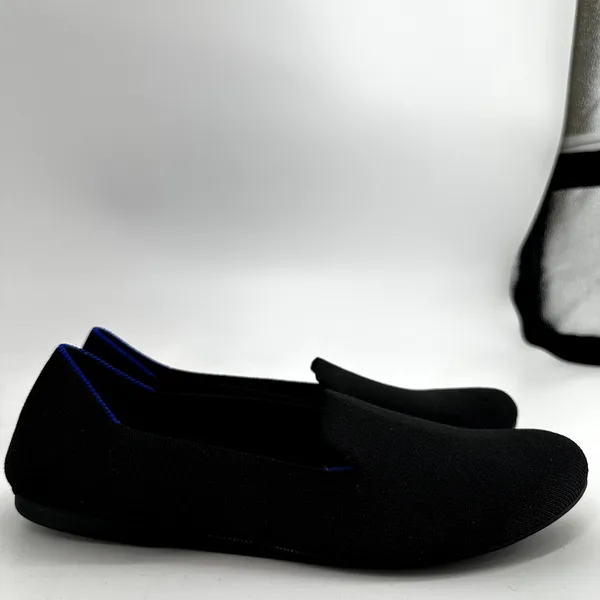 Rothy's The Loafer Slip On Ballet Flat Shoes Lightweight Knit Black Solid 9 - Image 3