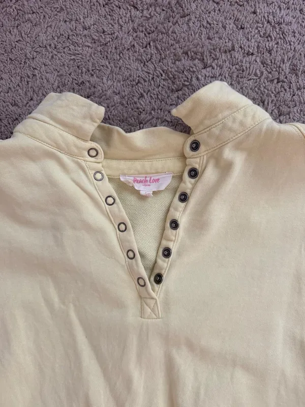 Peach love yellow casual sweatshirt - Image 2