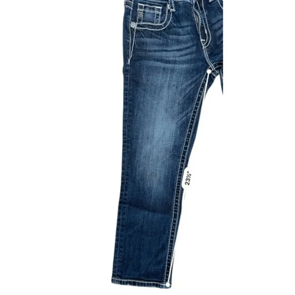 Miss Me Mid Rise Boyfriend Capri Dark Wash‎ Blue Jeans 25 Western Casual - Image 9