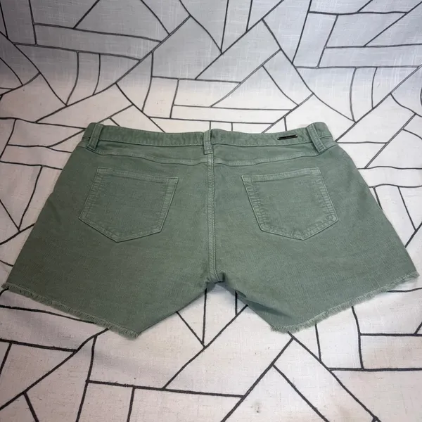 Carve Designs Corduroy Shorts Size 10 Sage Green Frayed Hem Five Pocket - Image 3
