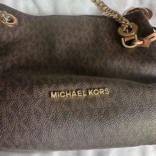 Michael Kors mini Dark Brown Shoulder Bag with Gold Chain - Image 13