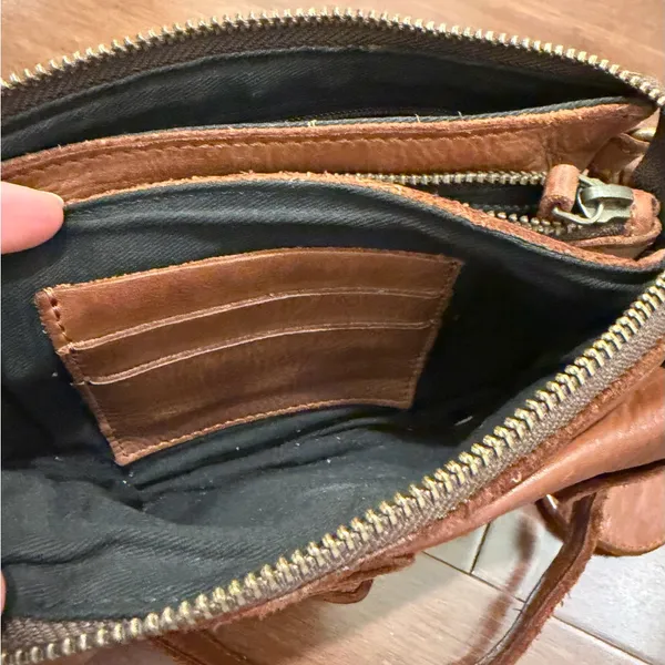 Harbour & 2nd Brown Luna Leather Crossbody Belt Bag - Image 5
