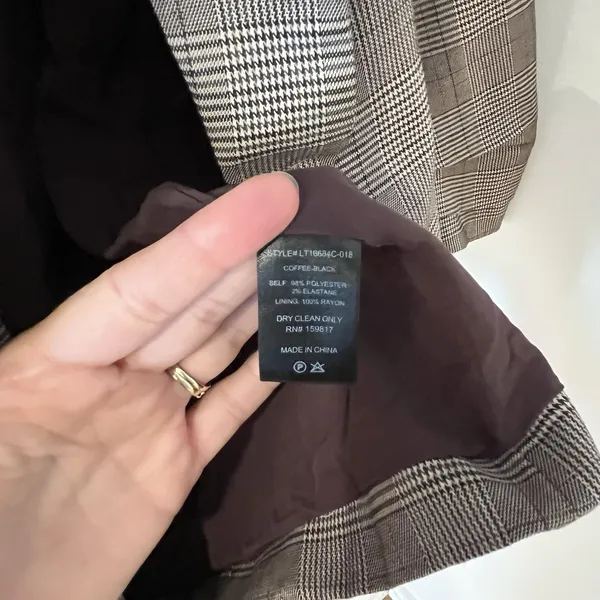 NWT Altar'd State Plaid Collared Longline Blazer Jacket Casual Chic‎ Size L - Image 6
