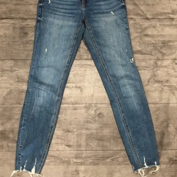 Zara blue skinny destroyed jeans - Image 2