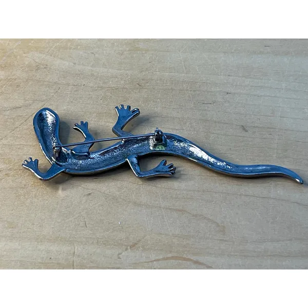 Vintage Lizard Brooch Pin Silver Tone Whimsigoth Southwestern Boho - Image 5