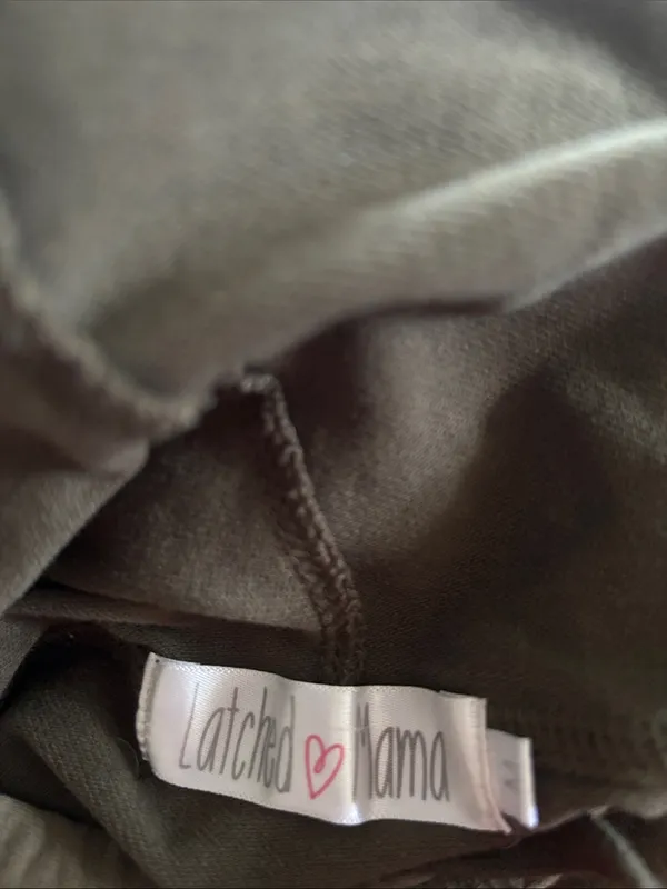Latched Mama Nursing Hoodie Sz M Olive Green Pouch Pocket Stretch Long Sleeve - Image 6