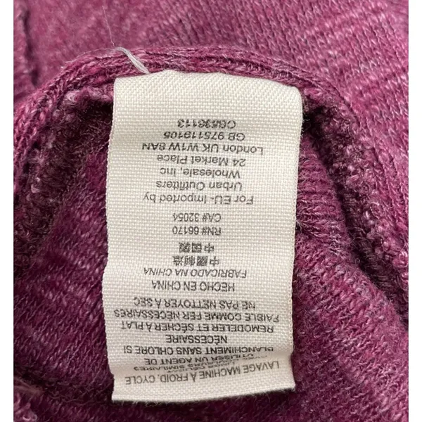 We The Free Tunic Top Oversized Large Berry Split Back Knit Lagenlook Leisure - Image 9