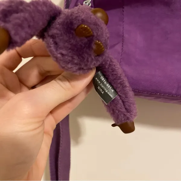Kipling Purple Crossbody Bag w/ Keychain - Image 6