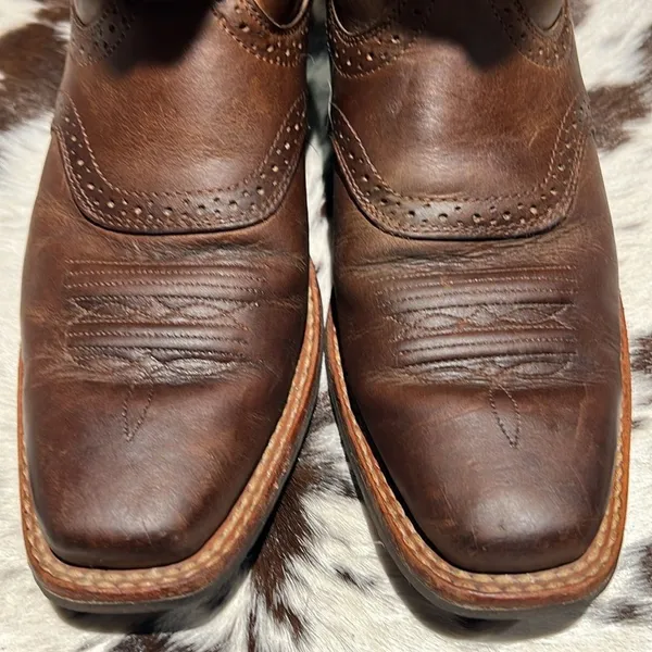Ariat 15834 Legend Square Toe Brown Pull‎ On Leather Cowboy Boots - 9B BB2 - Image 4