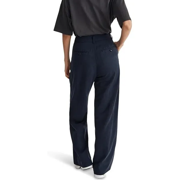 Madewell Deep Indigo Harlow Linen Blend Buttons Wide Leg Pants - Image 3
