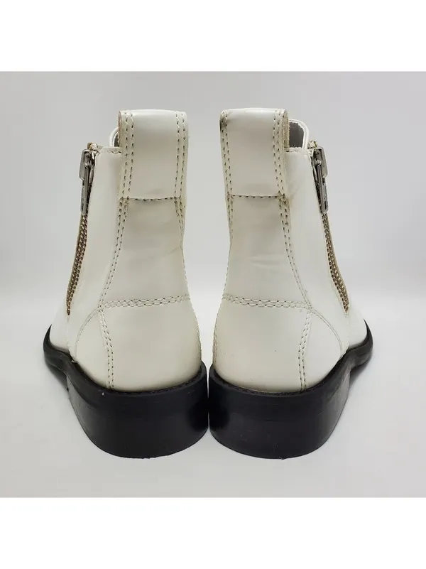 White Abound Combat Side Zip Lace Up Boot Size 8.5 - Image 4