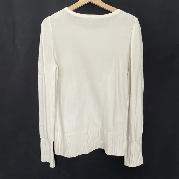 Ann Taylor‎ Factory Womens Ivory Sweater M knit casual cotton top warm winter - Image 6