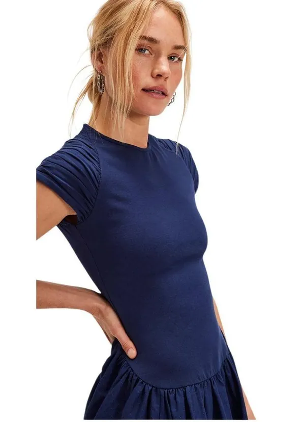 Free People Afternoon Elegance Midi Dress Blue Size Medium NWOT - Image 3