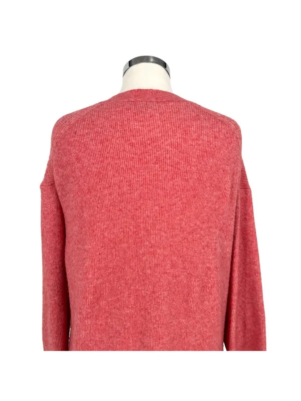 J. Crew Long Cardigan Sweater Pockets Pink Heather Preppy Cozy Size Medium - Image 6