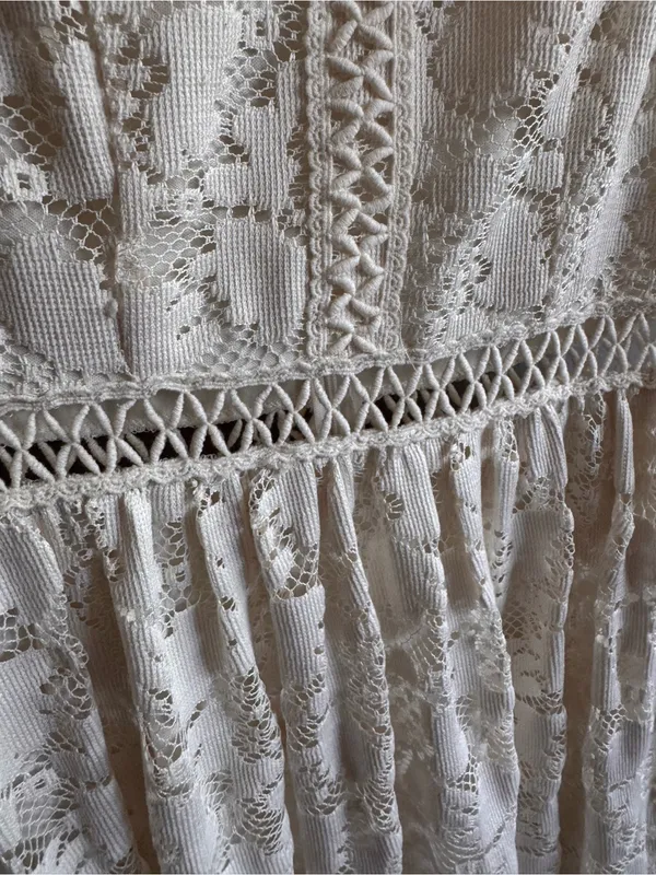 Altar'd‎ State Ivory Lace Fit & Flare Dress Boho Crochet Trim Size S - Image 5