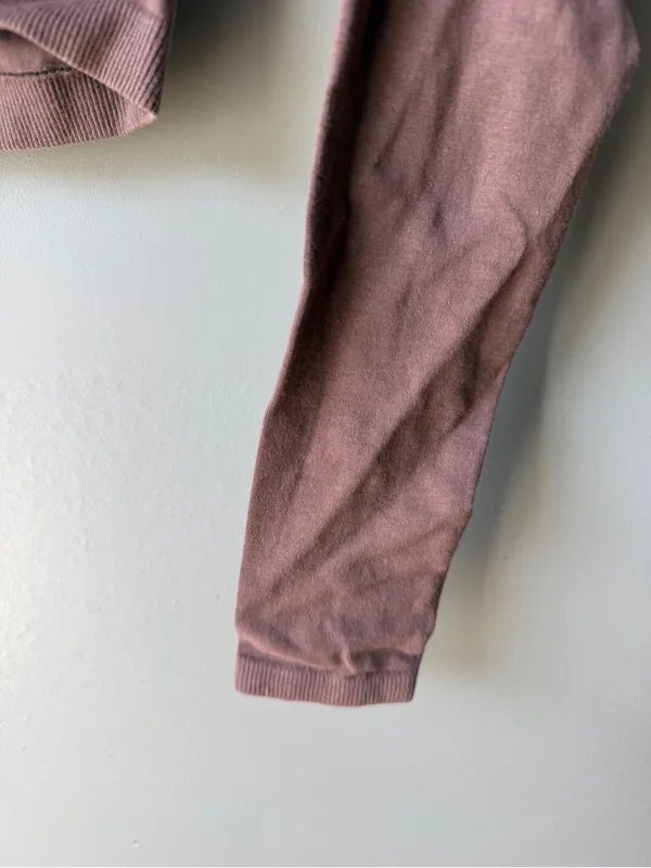 Gymshark Women’s Brown Long Sleeve Cropped V Neck Top Size Small Athleisure - Image 2
