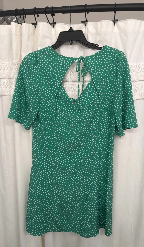 Pink Lily Green PolkaDot Dress - Image 2