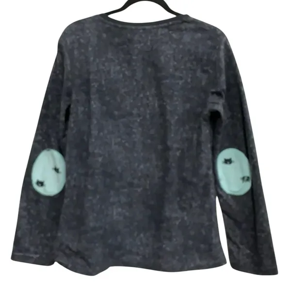 PJ Couture Winking Cat Plush Lounge Top Gray‎ Women's Large - Image 2