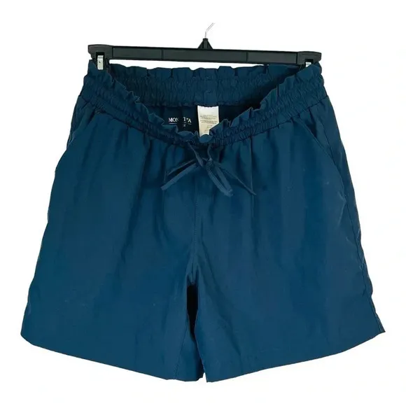 Mondetta‎ Paperbag Waist Shorts Womens Medium Blue Drawstring Pockets Stretch - Image 5