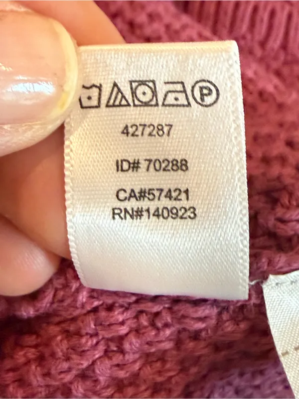 LOFT Berry Mauve Open Knit Short Sleeve Sweater Top Size L - Image 7