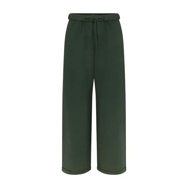 Skims Cotton Fleece Classic Straight Leg Pant in Spruce, Size Small - Image 3