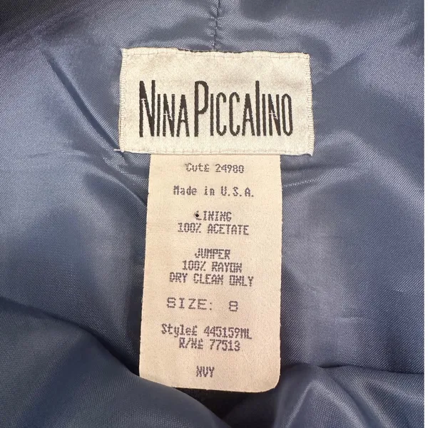 Nina Piccalino 90s Vintage Colorblock Maxi Blue Dress Women's Sz 8 Lagenlook USA - Image 4