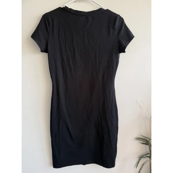 Tna Aritzia Womens‎ Black Short Sleeve Logo Mini T-Shirt Dress Size S Casual LBD - Image 4