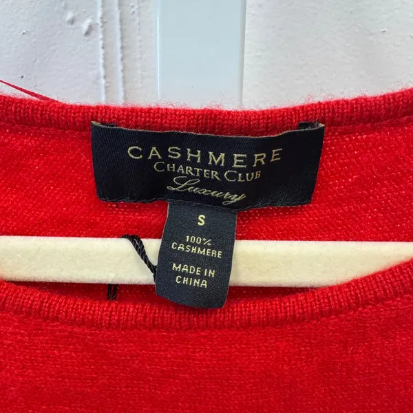 Charter Club Luxury Red 100% Cashmere Crew Neck Sweater Pullover Small Knit‎ - Image 6
