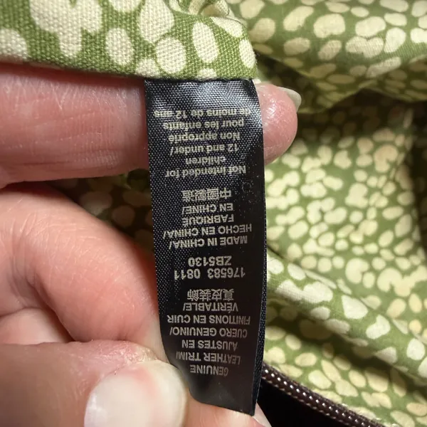 Fossil Key Per Crossbody Bag Small Black Quilted Nylon Leather Trim Satchel VTG - Image 7