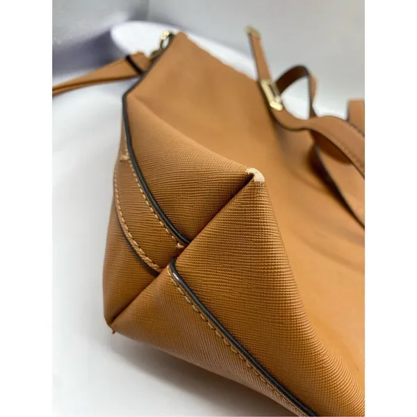 Unbranded camel brown faux leather classic tote - Image 5