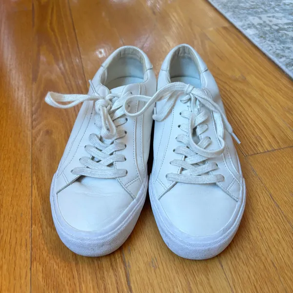 Madewell Leather Sidewalk Low Top Sneakers Summer Off White Women's Size 7.5 - Image 2