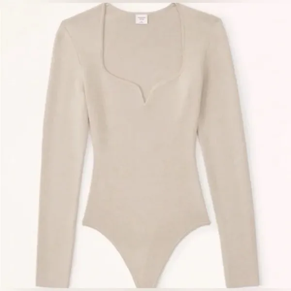 Abercrombie and Fitch Tan Sweetheart Bodysuit - Image 5