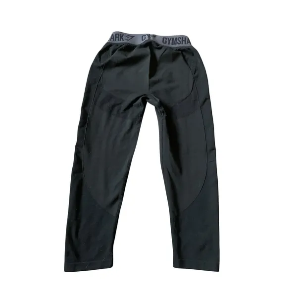 Gymshark Flex Cropped Leggings Womens XS Black Grey Seamless Gymcore‎ Athleisure - Image 2