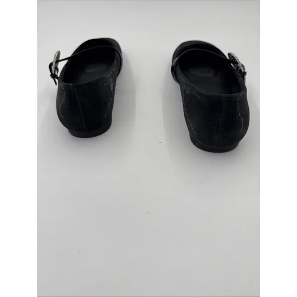 Kenneth Cole Reaction Elwood Ballet Flats Black Grid Metallic Rhinestone Sz 8 - Image 3