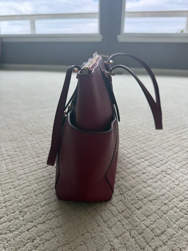 Micheal kors red leather tote bag purse large - Image 2